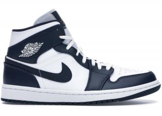 Air Jordan 1 Mid White Metallic Obsidian Veľkosť: 46