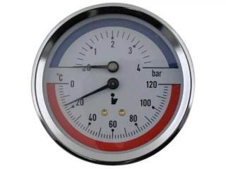 Termomanometer 0-4bar, zadný vývod - 1/2