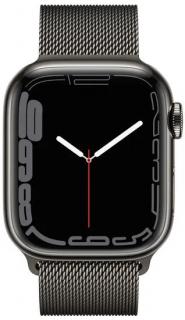 Apple Watch Series 7 / 41 mm / 32 GB / GPS + Cellular / Milánsky tachograf / Grafitová / ZÁNOVNÉ