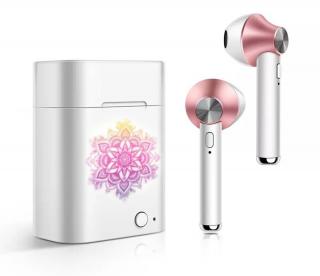 Bezdrôtové slúchadlá TWS 5.0 D012 In-Ear Pods / Bluetooth / biela/lila / ROZBALENÉ