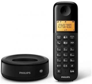 Bezdrôtový telefón Philips D1651B/01 / až 10 h hovoru / čierny / POŠKODENÝ OBAL