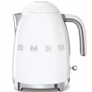 Čajník Smeg 50. rokov KLF03WHEU / 2400 W / 1,7 l / nerezová oceľ / lesklá biela