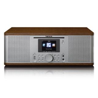 Digitálne internetové rádio Lenco DIR-270WD / FM rádio / CD/BT / LCD displej / strieborná / drevo / ZÁNOVNÉ