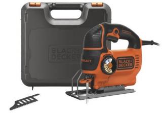 Elektrická priamočiara píla Black&amp;Decker KS901SEK s kufríkom / 620 W / 3000 1/min. / čierna/oranžová / ZÁNOVNÉ