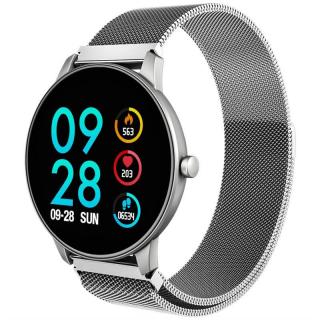 Fitness náramok Carneo SlickFit Oxygen+ (8588006962901) / 160 mAh / 240 × 240 px / Bluetooth 4.0 / 1,3  (3,3 cm) LED displej / strieborná / ROZBALENÉ