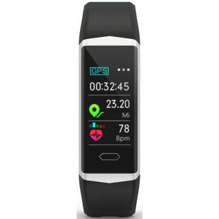 Fitness náramok Evolveo Fitband B5 (FTD-B5) / 0,96  (2,4 cm) OLED displej / 160 × 80 px / Bluetooth 4.0 / čierna/strieborná / ROZBALENÉ