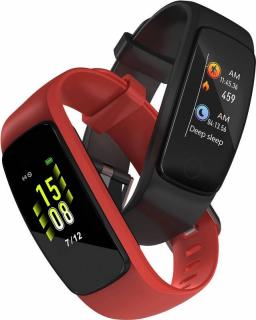 Fitness náramok LAMAX BFit PRO2 (LMXBFITPRO2) / 90 mAh / Bluetooth 4.0 / 0,96  (2,4 cm) TFT LCD displej / čierna/červená / ROZBALENÉ