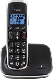 Fysic FX-6000 Dect bezdrôtový telefón / 2  (5 cm) / 500 mAh / budík / modré podsvietenie / hands-free / čierny / ROZBALENÉ