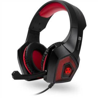 Headset Connect IT Battle RNBW Edition 2 CHP-5500-RD / herná náhlavná súprava / 20 Hz až 20 kHz / 114 dB / 20 ohmov / čierna/červená / ZÁNOVNÉ