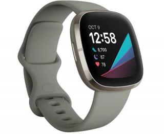 Inteligentné hodinky Fitbit Sense FB512SRSG / Wi-Fi / GPS / Sage Grey/Silver Stainless Steel / ROZBALENÉ