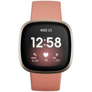 Inteligentné hodinky Fitbit Versa 3 FB511GLPK / 41 mm / GPS / Ružová hlina / Hliník Soft Gold / ZÁNOVNÉ