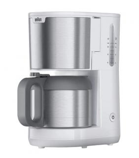 Kávovar Braun KF1505 WH PurShine Thermo / 1000 W / 1,2 l / 9 šálok / strieborný / biely / ZÁNOVNÉ