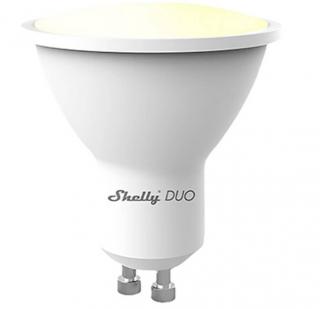 LED žiarovka Shelly Duo GU10 / Wi-Fi / 2700-6500K / 5 W / 400 lm / dosah do 50 m / teplá biela / studená biela / biela