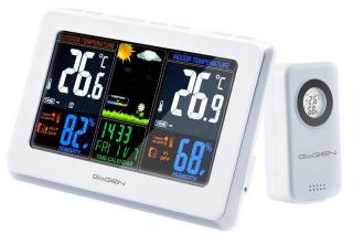 Meteostanica GoGEN ME 3257 / farebný LCD displej / dosah 30 m / strieborná/biela / ZÁNOVNÉ