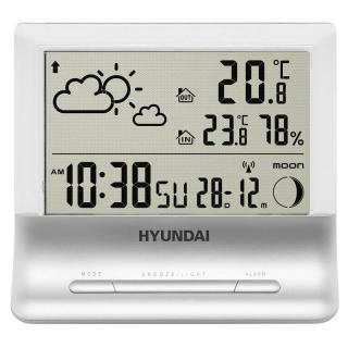 Meteostanica Hyundai WS 2266 / transparentný displej / rozsah od -20 do +50 °C / dosah 30 m / strieborná / ZÁNOVNÉ