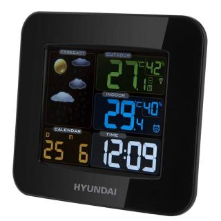 Meteostanica Hyundai WS 8446 / Wifi / farebný displej / dátum / kalendár / čierna