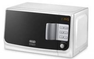 Mikrovlnná rúra DeLonghi MW20 / 1450 W / priemer taniera 24,5 cm / 20 l / 60-220 °C / hodiny / biela / ROZBALENÉ