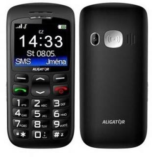 Mobilný telefón Aligator A670 Senior (A670B) / 900 mAh / 0,3 Mpx / 2,2  (5,6 cm) / TFT LCD displej / 220 x 176 px / čierny / ROZBALENÉ