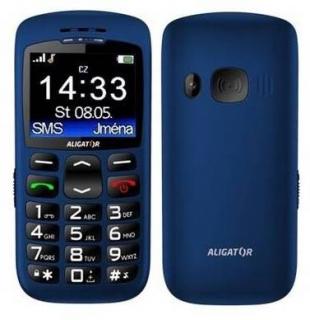 Mobilný telefón Aligator A670 Senior A670BE / 2,2  (5,6 cm) / LCD displej / Bluetooth / modrý / ROZBALENÉ