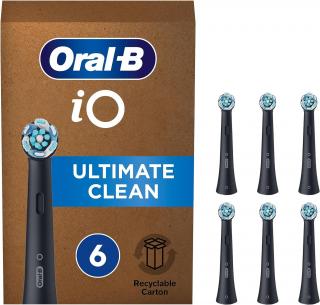 Náhradné kefkové hlavice pre Oral-B iO Ultimate Clean XL pack / 6 ks / čierne / POŠKODENÝ OBAL