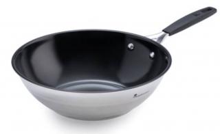 Panvica Wok MasterPro / Ø 28 cm / kovaný hliník / nerezová oceľ / čierna / strieborná