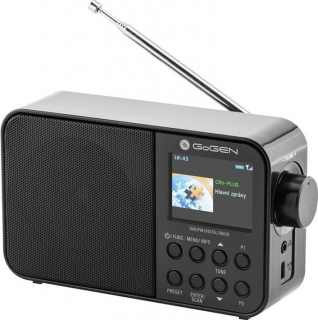 Rádio GoGEN DAB 500 BT C / výdrž batérie až 14 hodín / 1 W / LCD displej / Bluetooth 5.0 / čierna / ZÁNOVNÉ