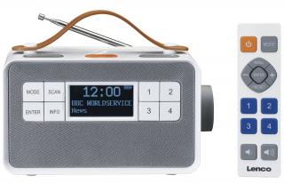 Rádio Lenco DAB+ PDR-065WH / LED displej / Bluetooth / 4 W / biela / sivá / ZÁNOVNÉ