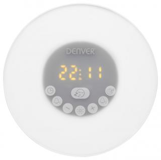 Rádiobudík Denver CRLB-400 / Bluetooth / MicroSD / LED displej / strieborná/biela / POŠKODENÝ OBAL