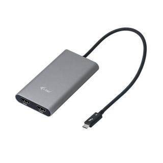 Redukcia i-tec Thunderbolt 3/2x HDMI / TB3DUAL4KHDMI / sivá / POŠKODENÝ OBAL