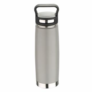 Termoska z nehrdzavejúcej ocele / 500 ml / Bergner Walking Anywhere / dvojitá stena s rukoväťou / sivá