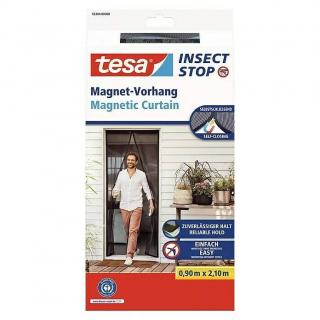 Tesa Insect Stop Magnetická clona proti hmyzu / 90 x 210 cm / polyester / čierna / ROZBALENÉ