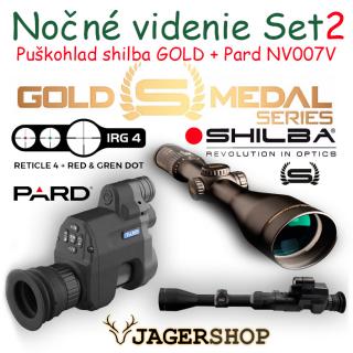 Nočné videnie SET Puškohľad SHILBA GOLD MEDAL + PARD NV007V