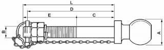 GUĽA ZÁVESNÁ S RETIAZKOU A50 B22 C90 D162 E100 L190mm