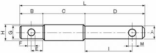 KOLÍK POISTNÝ A25 B41 C100 D96 E26 F12 G25 H32 I81 L237mm