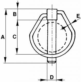 KOLÍK POISTNÝ A54 B7,5 C36 D6 E3mm