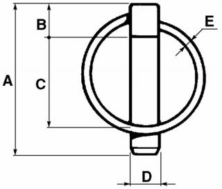 KOLÍK POISTNÝ A55 B8,5 C36,5 D6 E3mm