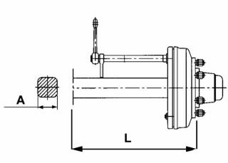 NÁPRAVA A POLOOS SO ŽELEZNOU BRZDOU 6000kg A70 L1600mm