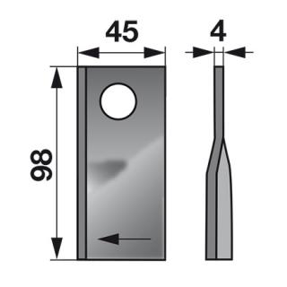 NOŽE PRE ROTAČNÚ KOSAČKU FORT/MORRA DX/RH A98 B45 C16,5 (ORG 40490005)