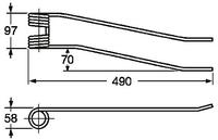 PRUŽINA NA RIADKOVACÍ STROJ POTTINGER ORG. 436 033 (D8,5mm L550mm)