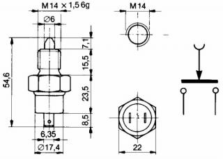 SPÍNAČ M14x1,5 6G -20°C/+40°C IP67 (ORG 5173235)