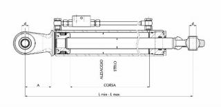 TIAHLO HYDRAULICKÉ  A120  d25,4  Lmin560 Lmax775 (LANDINI, DEUTZ, JOHN DEERE, FIAT, MASSEY FERGUSON)