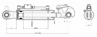 TIAHLO HYDRAULICKÉ CAT 2a A95 d25,4  H51 Lmin604 Lmax884  (A.M.A.)