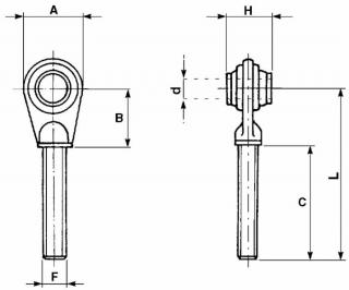 TIAHLO S GUĽOU LH CAT2a A75 B55 C165 D25,4 F30x3 H51 L220mm ĽAVÝ