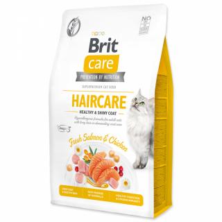 Brit Care granuly Cat Grain-Free Haircare Healthy &amp; Shiny  Coat losos a kura 2 kg