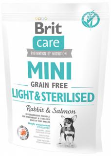 Brit Care granuly Mini Light &amp; Sterilised králik a losos 400 g