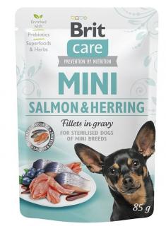 Brit Care Mini Salmon &amp; Herring sterilised fillets in gravy 85g