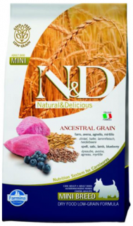 Farmina N&amp;D Dog AG Adult Mini, Lamb, spelt, oats &amp; blueberry 2,5kg