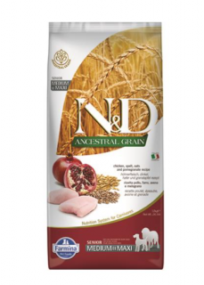 Farmina N&amp;D Dog AG Senior Medium &amp; Maxi, Chicken, spelt, oats &amp; pomegranate 12kg