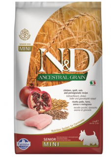 Farmina N&amp;D Dog AG Senior Mini, Chicken, spelt, oats &amp; pomegranate 2,5kg