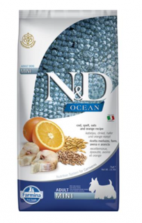 Farmina N&amp;D Dog OCEAN (AG) Adult Mini, Codfish, spelt, oats &amp; orange 7kg